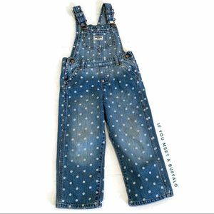 OshKosh B’gosh 4T Polka Dot Denim Overalls